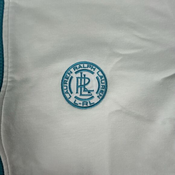 Lauren Active Ralph Lauren Track Jacket Womens Sz 2X 3/4 Sleeve White Teal - Picture 3 of 10